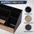 HBCY Creations 3 Piece Black Metal Desk Organizer Set, Rustic Mail Organizer, Rustic Industrial Home Decor