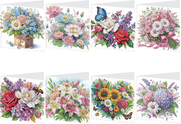 8 Packs Diamond Art Painting Greeting Card Kit Diamond Art Greeting Cards