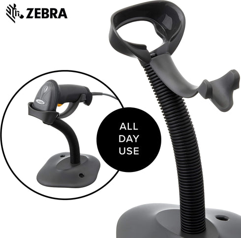 Zebra Technologies LS2208 20-61019-02R Zebra Gooseneck Stand for Series Handheld Scanner Twilight Black