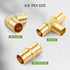 1/2 inch T PEX Tee & 90 Degree Elbow & Straight Coupling 1/2" (Pack of 12) Lead-Free Brass Fittings