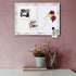 White Felt Board Combo with Bulletin Board and Whiteboard, 10.2" x 14.2", White Wood Frame, Whiteboard+WH-2636WH