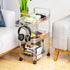 Yieach 3 Clear Tier Rolling Utility Cart with Wheels,Modern Bedside Cart for Baby Essentials,Nursery,Diaper Caddy,Baby