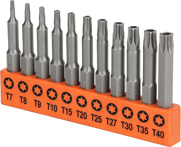 Bates- Security Torx Bit Set, 11 pcs, 2 Inch Long, 1/4" Drive
