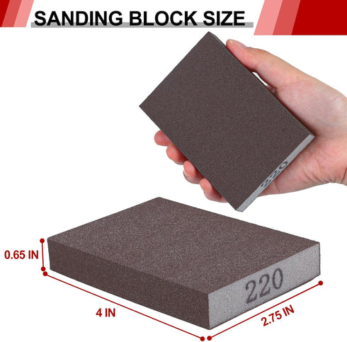 YNZDRWA 8 Pack 60/80/120/220 Sanding Sponge, Washable and Reusable Sanding Blocks for Drywall Wood Metal Furniture