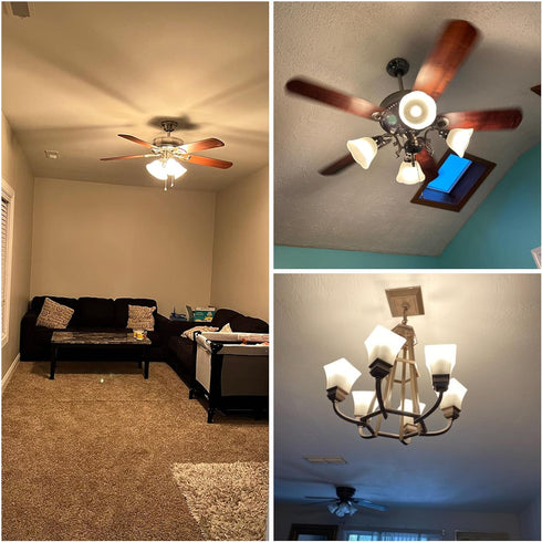 ALIDE E12 A19 A60 Bulbs 100w 2700K White,E12 Bulbs 10W 1200lm Dimmable,3Pcs LED Ceiling Fan Light Equivalent Warm Small