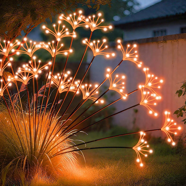 JJGoo Solar Garden Lights, New Upgraded 2 Pack Solar Swaying Starburst Light,