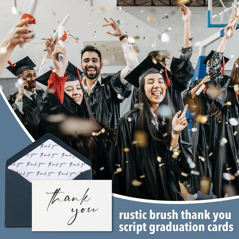 50 4x6, 2 AZAZA Bulk Thank You Cards with Envelopes Navy Blue Thank You Cards Minimalistic Designs, Funeral Thank You