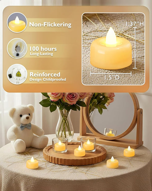 150 Pack (150Pack) Amagic Flameless LED Tea Lights Candles Battery Operated, Electric Fake Tealight Candles for Votive