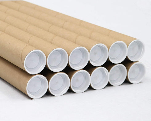 MagicWater Supply Kraft Mailing Tube - 1.5 in x 9 in - 12 Pack for Shipping and Storage of Posters, Arts, Crafts,