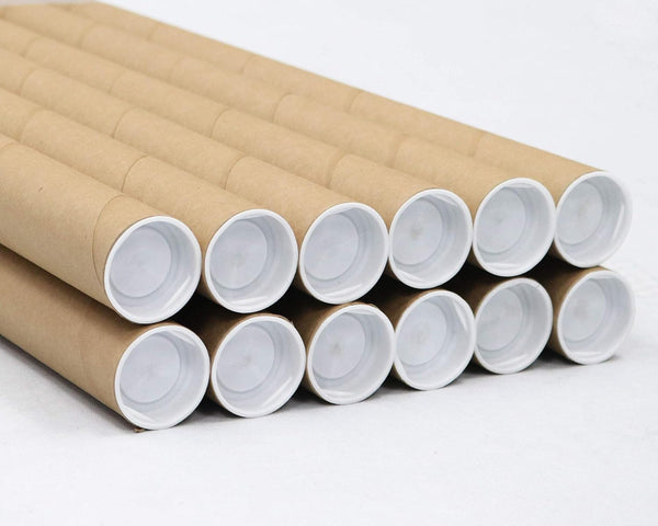 MagicWater Supply Mailing Tube - 1.5 in x 12 in Kraft, 12 Pack for Shipping and Storage of Posters and Documents