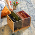 Letter/Legal Bamboo Acrylic File Box Organizer, Decorative Document Crate with Handle for Home Office Desk