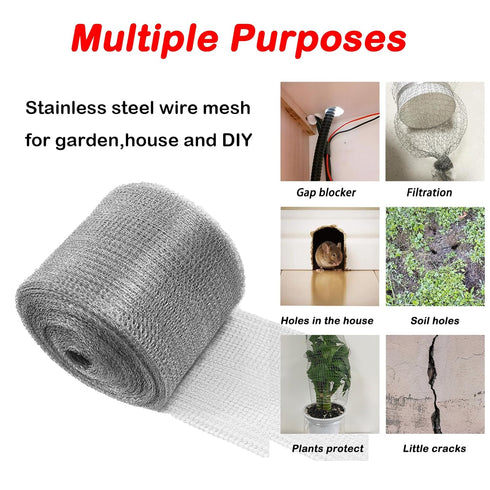 Wire Mesh for Mice Control, 5 in X 30Ft, Upgraded Stainless Steel Roll for Garden House and DIY Rodent Barrier.