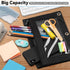 V-Opitos Pencil Pouch for 3 Ring Binder, 2 Pack Sky Blue Zipper Pencil Pouches, Durable Cloth Case with Clear Window