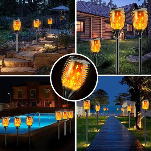 43'' 2 Pack YoungPower Large Solar Torch Lights Flickering Flames Torches, Waterproof Outdoor Flame Decoration Lighting