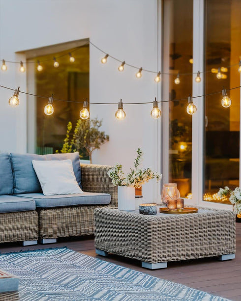 29 G40 13 Bulbs(1 E12 Brightown Outdoor String Lights Feet LED Patio Lights, Plug-in, Plastic Edison Spare), Waterproof