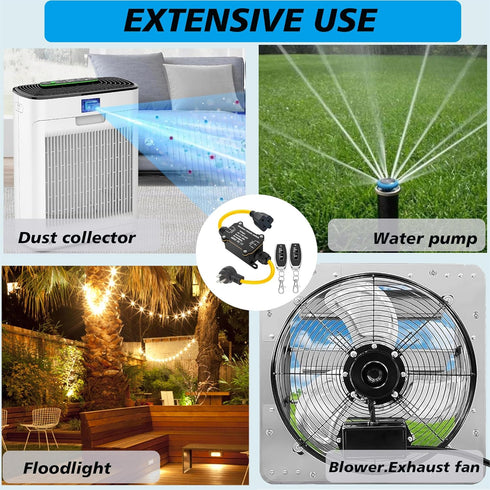 20A 110-250V 2 IP67 Weatherproof,433Mhz 165Ft),for Waterproof Remote Control Power Switch,AC Wireless Outlet Switch