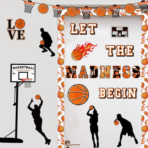 gisgfim Basketball Bulletin Board Decoration Set, Background Paper & Borders for Classroom School Game Craft