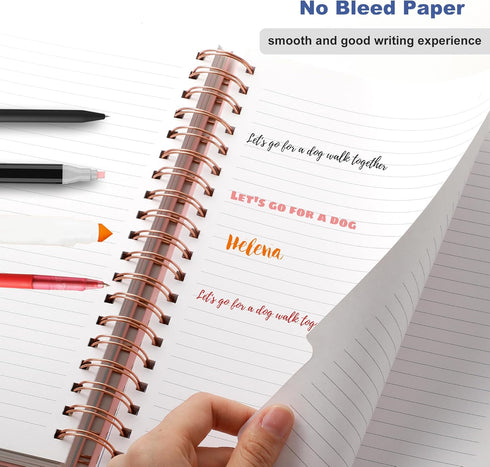 Hardcover Spiral Notebook with Tabs - 7"x10", Large Spiral Lined Journals for Women, 240 Pages, 5 Subject Notebook