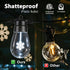 50FT 16Pcs S14 Bulb(1 Spare),4 Bulb LED Outdoor String Lights, Patio Lights with Shatterproof Lighting Mode