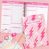 Pink Preppy Lightning A4 Planner Notebook, Y2K To Do List Daily Task Checklist for Teen Girls, Preppy Theme Notepad