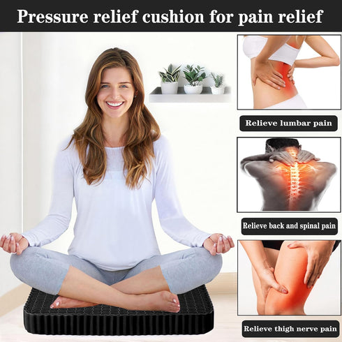 Auvivasital Tailbone Gel Seat Cushion for Long Sitting, Soft and Breathable, Thick Gel Seat Cushion for Back, Sciatica
