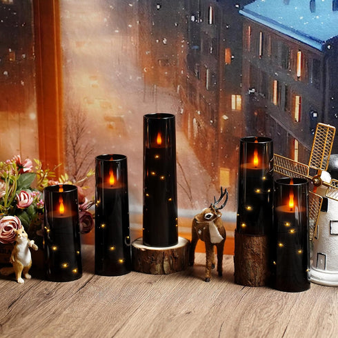9 kakoya Flameless LED Candles with Timer Pc Flickering Flameless Candles for Romantic Ambiance and Home Decoration
