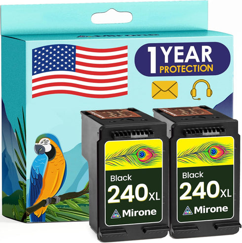 Mirone Remanufactured Ink Cartridges Combo Pack for Canon 240xl, Black Pixma MG3600 Ink Cartridge for Canon MG3620