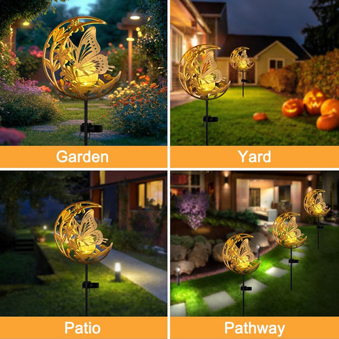 JOBOSI Solar Butterfly Floor Lamp, Waterproof Outdoor Solar Light for Garden, Yard, Patio Decor, Auto On/Off