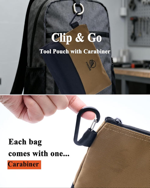 PRESEE 1680D Pack 1, 12.5 Inch Tool Pouch Zipper Small Tool Bag Stand-Up Tool Pouches Organizer Small Tool Bags
