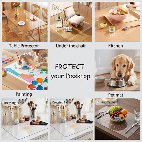 PFGDFSX 11x12 Inch Multisize Frosted PVC Table Cover Protector Waterproof Plastic Table Pad Vinyl Tabletop Protective