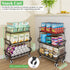 MJIMKE 3-Tier Countertop Rolling Cart with Wheels - Stackable Wire Baskets for Pantry Organization and Kitchen Storage
