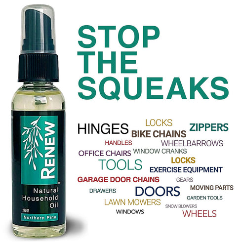 HMPURE Renew Natural Household Oil Lavender - Eco-Conscious All-Purpose Lubricant Spray with Lavender Scent for Doors
