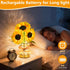 3-Colour Dimming 3 Handmade Sunflower Lamp, Rechargeable Cordless Touch Table Lamp, Infinitely Small Night Light