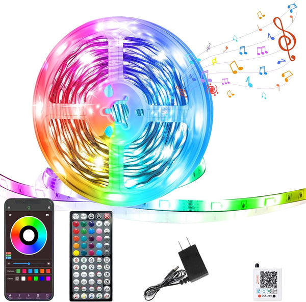 GANZQH Led Lights for Bedroom 50FT, RGB Led Strip Lights Color Changing Indoor,
