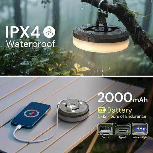 4 1 32.8FT 8 L LOHAS LED Upgraded Camping String Lights, in Quick Recovery Waterproof Camping Lights, with Lighting