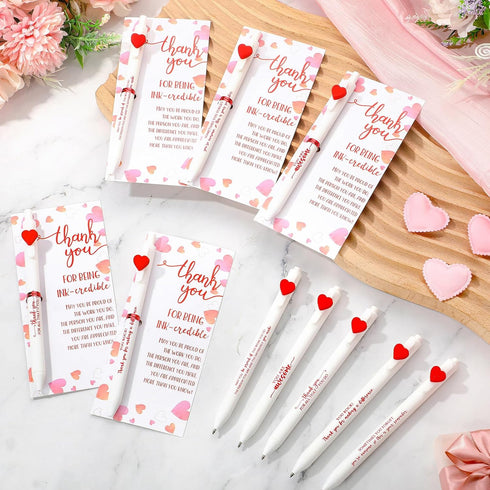 60 Sets Jetec Valentine's Day Pens Bulk Heart Employee Appreciation Gifts Inspirational Ballpoint Pens and Funny