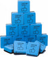 Charles Leonard Whiteboard Erasers, Felt and Foam, Learning is Fun Style, 2 x 2, Blue/Black, 15 Pack