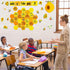 Harloon 54 Pcs Bee Bulletin Board Decorations, Bee Cutouts with Sunflowers and Daisy for Classroom Wall Decor