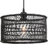 HOONEX Rattan Chandelier, Rattan Light Fixture Ceiling, 12.4" Wicker Pendant Light for