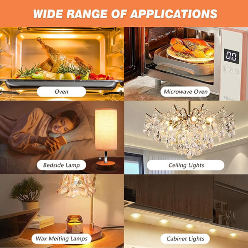 Blakapoo G9 Bulb 25W 120V 2700K Dimmable, T4 2 G9 Bulbs, (Pack 6) Halogen Warm White JCD Type Pin Base Halogen for Oven