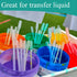 Transfer Pipettes, 100 Pack Clear Plastic Disposable Liquid Droppers, Graduated Pipetting for Laboratory Experiment, 3ML