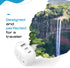 Ceptics European Travel Plug Adapter - 5 Input with 20W PD-QC 3.1A Dual USB-C, USA to Type C Countries, White
