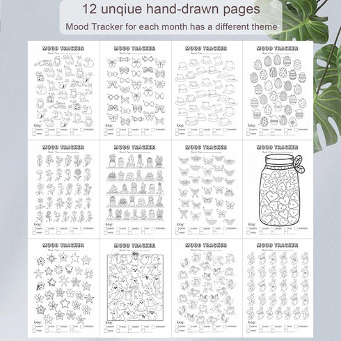Premade Bullet Dotted Journal Notebook, Pre-made Dot Grid Journaling with Undated Weekly & Monthly Planner, A5 Hardcover