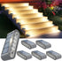 Solar Step Lights for Outside, 6-Pack Stair Light Outdoor Waterproof IP67, 14