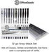 OfficeGoods Grey & Black Gel Pens with Refills – Glitter Metallic Classic, 12 Pack, Non-Toxic
