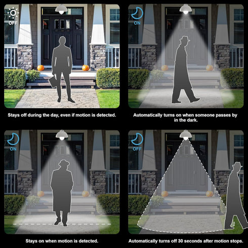 ORALUCE Motion Sensor Light Bulbs Indoor Outdoor 60 Watt Equivalent, A19 E26 9W Motion Activated LED Bulb 6000K Cool