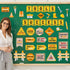 Outus 47 Pcs Construction Bulletin Board Set, Construction Theme Cutouts for Classroom Decorations