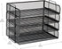 Mind Reader Stackable Paper Tray, Metal Mesh Desktop Organizer, File Storage for Office, 4 Pcs, Black