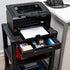 Mind Reader 2 3 Compact Rolling Printer Cart, Utility Stand with Wheels and Drawer, Space Saving Printer Stand for Home