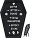 Coffin Letter Board - 520 Characters Spooky Halloween Characters with Stand and Canvas Bag, 16x11 Inches